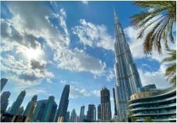Downtown Dubai skyline with the Burj Khalifa
